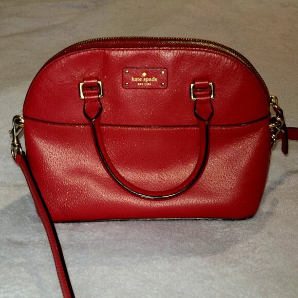 RARE Kate Spade Mini Carli Grove Street Leather crossbody Red Carpet - Picture 1 of 14